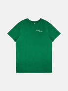 The gabrielstunz STUNZISTKUNST Edition T-Shirt is crafted from sustainable organic cotton in a green hue. It features the "STUDY & KUNST" logo in small white text on the upper left side, set against a plain white background.